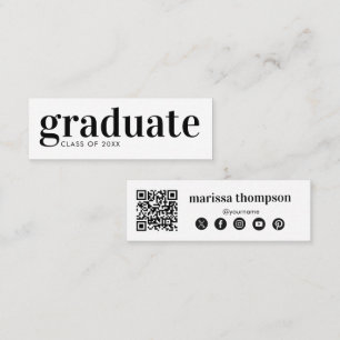 Cartão De Visita Mini Formatura Graduado Código QR Mídia Social
