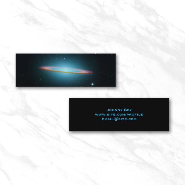 Cartão De Visita Mini Foto Espacial da Galáxia Sombrero (Skinny Business Card)
