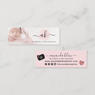 Cartão De Visita Mini Foto personalizada de câmera fotográfica minimalis