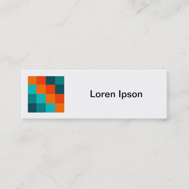 Cartão De Visita Mini Foto Quadrada - Quadrados de Cor 01 (Frente)