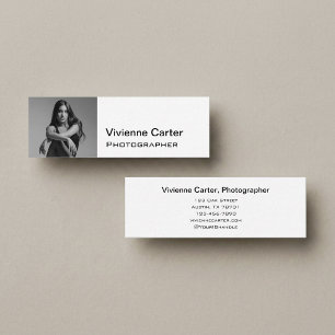 Cartão De Visita Mini Fotografia Minimalista Moderna Elegante Preto Bran