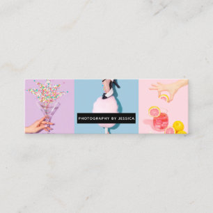 Cartão De Visita Mini Fotografia moderna fotógrafo legal de colagem de f