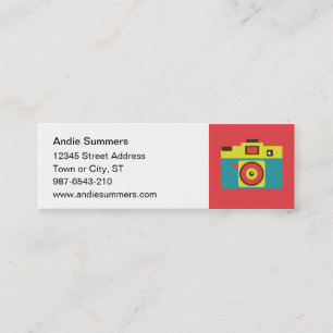 Cartão De Visita Mini Fotógrafo Colorido da Câmera CMYK Lomo