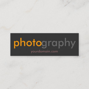 Cartão De Visita Mini Fotógrafo Único de Cinzas Laranja Slim