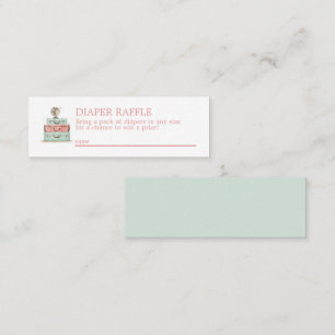 Cartão De Visita Mini Fralda Tema viagem Raffle Mini Placa de gabinete