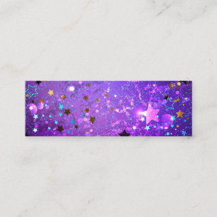 Cartão De Visita Mini Fundo de papel alumínio roxo com estrelas