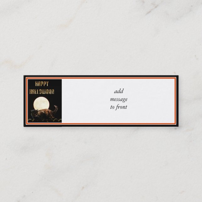 Cartão De Visita Mini Gato de Dia das Bruxas (Frente)