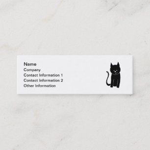 Cartão De Visita Mini Gato preto bonito