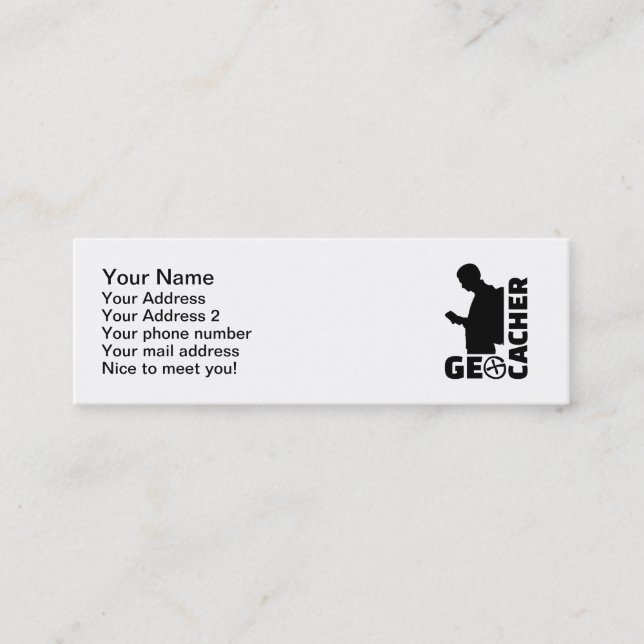 Cartão De Visita Mini Geocacher (Frente)