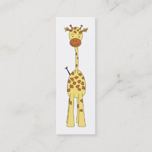 Cartão De Visita Mini Girafa bonito alto. Animal dos desenhos animados