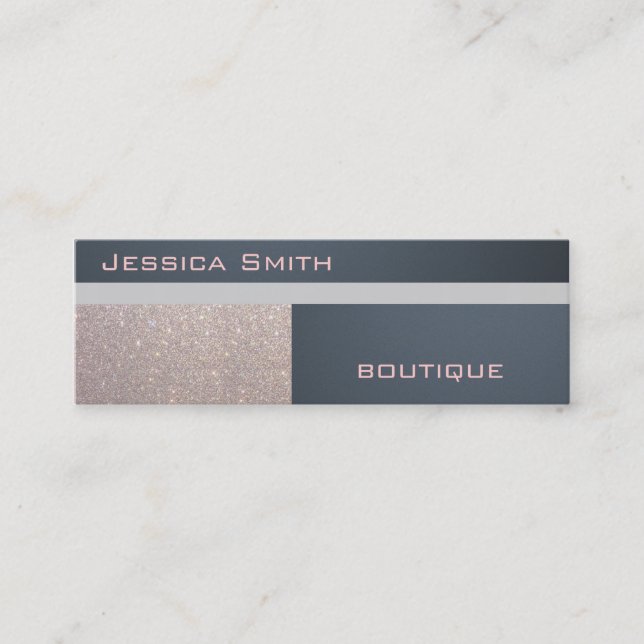 Cartão De Visita Mini Gliteria de luxo moderna e elegante profissional (Frente)