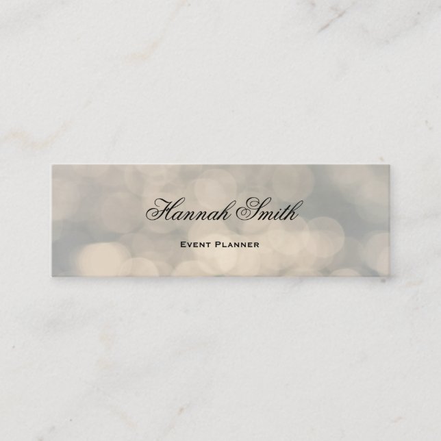 Cartão De Visita Mini Glitter de luxo elegante profissional (Frente)