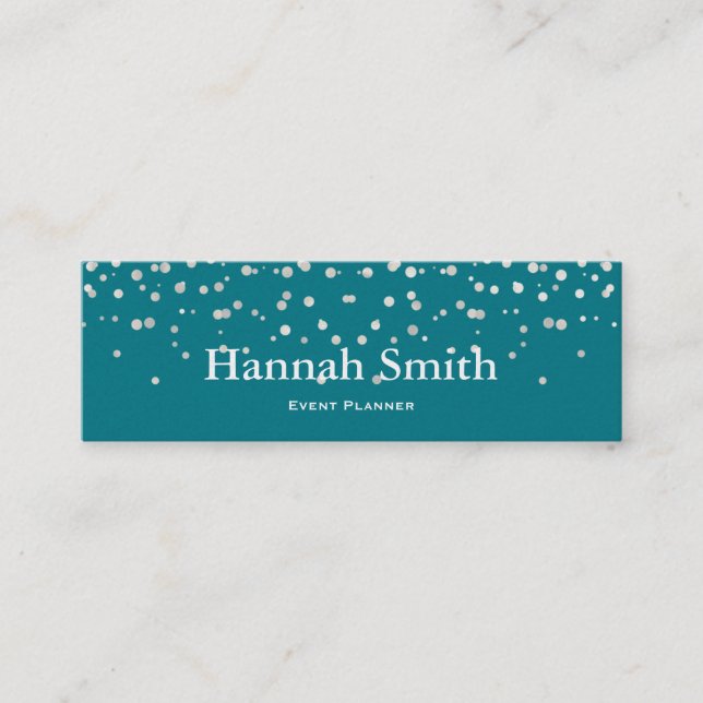 Cartão De Visita Mini Glitter de luxo elegante profissional (Frente)