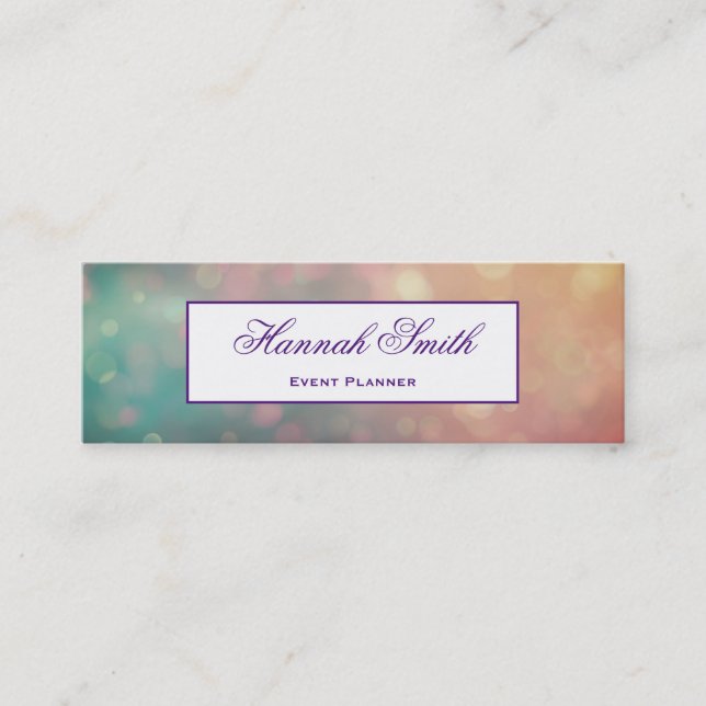 Cartão De Visita Mini Glitter de luxo elegante profissional (Frente)