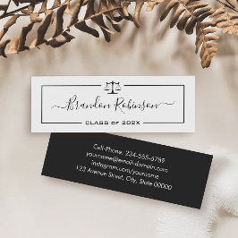 Cartão De Visita Mini Graduação do Formando da Escola de Direito em Esca