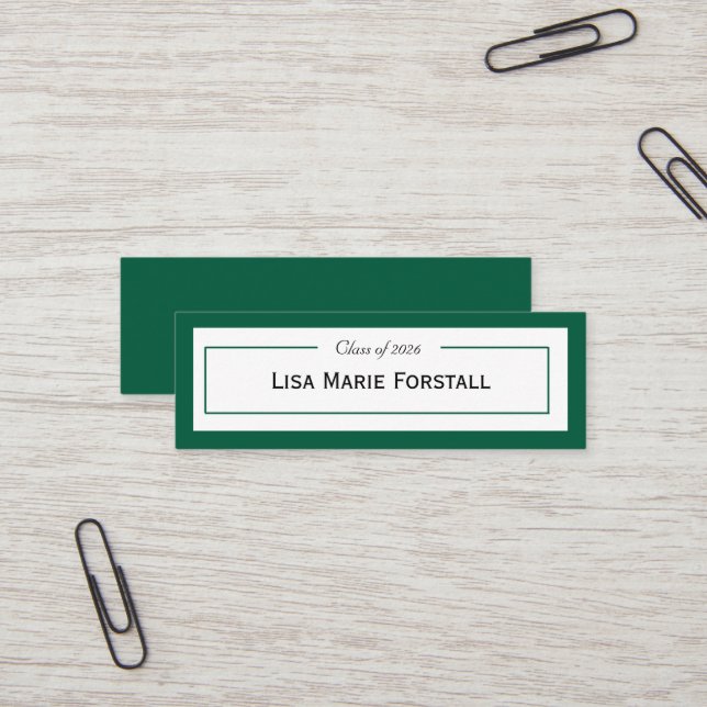 Cartão De Visita Mini Graduation Name Card (Frente/Verso In Situ)