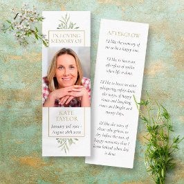 Cartão De Visita Mini Greenery Funeral Memorial Poem Foto Bookmark