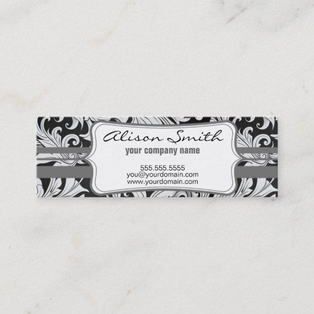 Cartão De Visita Mini Grey victorian with label (Frente)