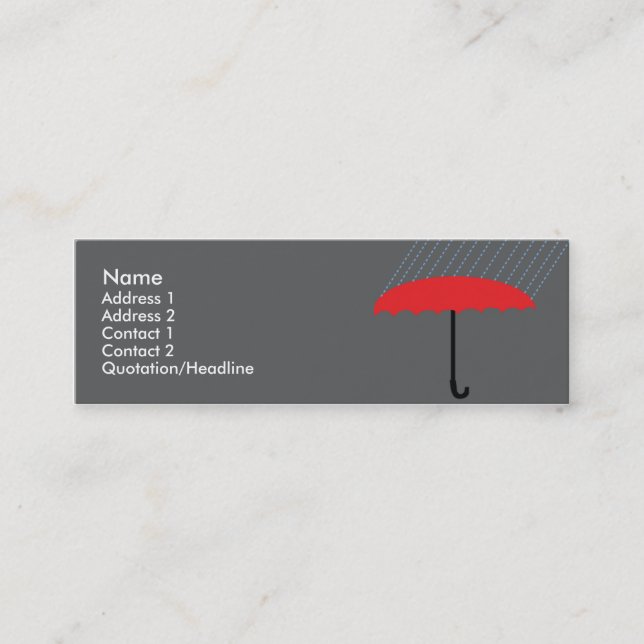 Cartão De Visita Mini Guarda-chuva - magro (Frente)