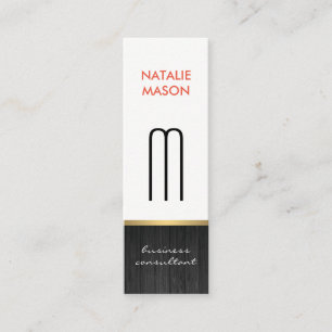 Cartão De Visita Mini Guarnição Dourado de madeira lustrosa moderna do