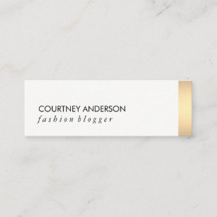 Cartão De Visita Mini Guarnição metálica Dourado