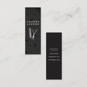 Cartão De Visita Mini Hair Salon Tools   Padrão hexagonal