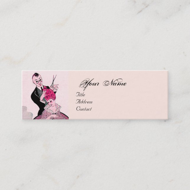CARTÃO DE VISITA MINI HAIR STYLIST, FASHION BEAUTY SALON FIGURA ARTISTA (Frente)