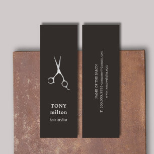 Cartão De Visita Mini Hairstylist para tesouras prateadas de farelo pret