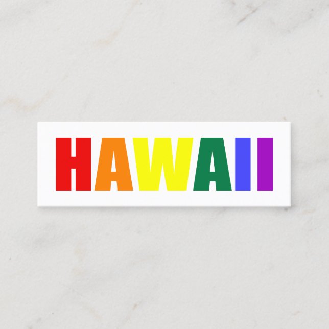 Cartão De Visita Mini HAWAII em cores arco-íris (Frente)