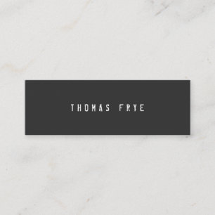 Cartão De Visita Mini Hip Legal e elegante, Minimalista preto simples