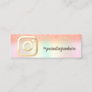 Cartão De Visita Mini Holográfico Iridescente Bokeh Instagram Social