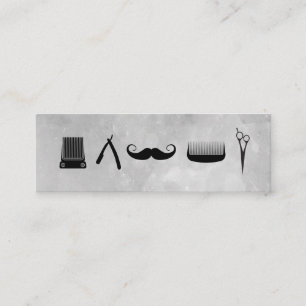 Cartão De Visita Mini Ícones de Compro de Barber Fundo de cor da água