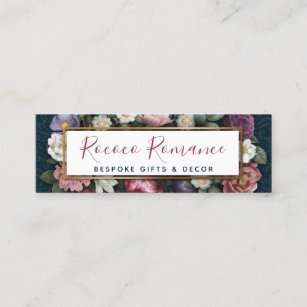 Cartão De Visita Mini Ícones de mídia social flexível do Rococo Damask &
