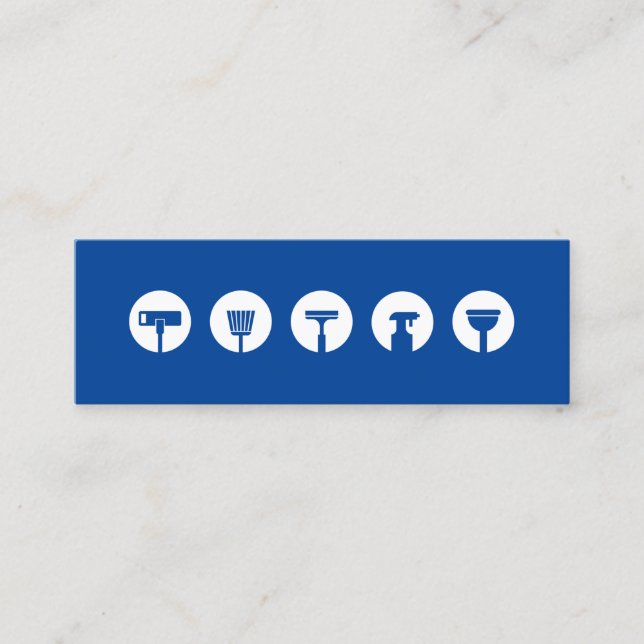 Cartão De Visita Mini Ícones de serviços de limpeza (Frente)