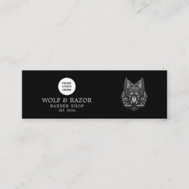 Cartão De Visita Mini Ícones Sociais Código Qr Logotipo Lobo Prata Barbe