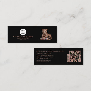 Cartão De Visita Mini Ícones Sociais Código Qr Rose Gold Panther Barbear