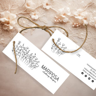 Cartão De Visita Mini Ícones sociais de flores silvestres Tag personaliz