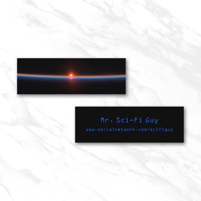 Cartão De Visita Mini Imagem Espacial do Horizonte da Terra (Skinny Business Card)