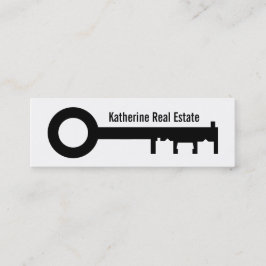 Cartão De Visita Mini Imóveis Brancos e Pretos Modernos Longos