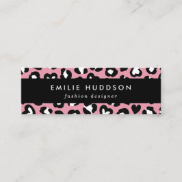 Cartão De Visita Mini Impressão Animal, Leopardo Rosa, Manchas de Chita,