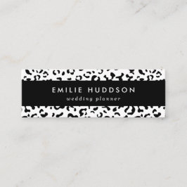 Cartão De Visita Mini Impressão Leopardo, Manchas Leopardo, Preto E Bran