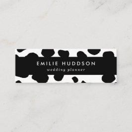 Cartão De Visita Mini Impressão, Padrão De Vaca, Pontos De Vaca, Preto E