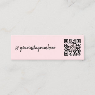 Cartão De Visita Mini Influenciador de mídia social rosa código qr do In