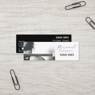 Cartão De Visita Mini Influenciador Pessoal de Malhação Branca Preta