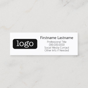 Cartão De Visita Mini Informações de contato do Office ou Logotipo com