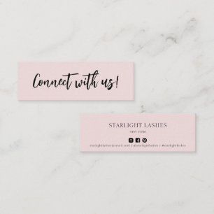 Cartão De Visita Mini Inserir um simples contato mínimo com Rosa nos