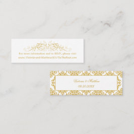 Cartão De Visita Mini Inserto de Detalhes de Casamento com Floreio Doura