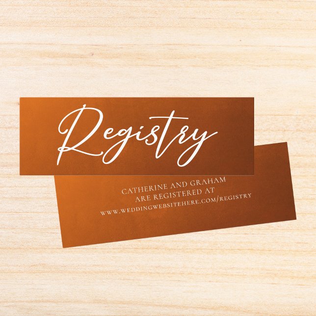 Cartão De Visita Mini Inserto de Registro de Casamento de Outono em Lara (Criador carregado)