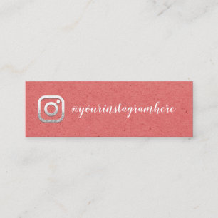Cartão De Visita Mini Instagra Logotipo de Mídia Social Blog Silver Cora