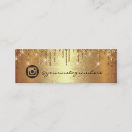 Cartão De Visita Mini Instagra Unidade Dourada de Casamento RSVP de Logo